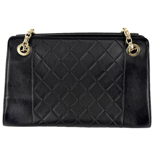 CHANEL シャネル ハンドバッグ シックウィズミー マトラッセ ココマーク レザー ブラック 黒 ゴールド金具 レディース【中古品】