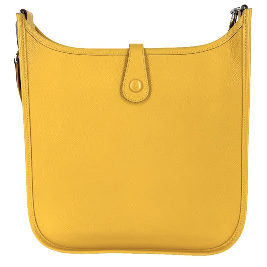 HERMES エルメス ショルダーバッグ エヴリン1GM Evelyne かばん 鞄 □M刻印 レザー イエロー シルバー金具 レディース 2009年【中古品】