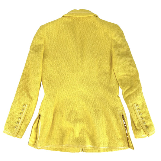 CHANEL シャネル ジャケット ジップアップ 服 アパレル アウター 40 イエロー 春 秋 コットン ウール ナイロン シルク レディース 1995年【中古品】