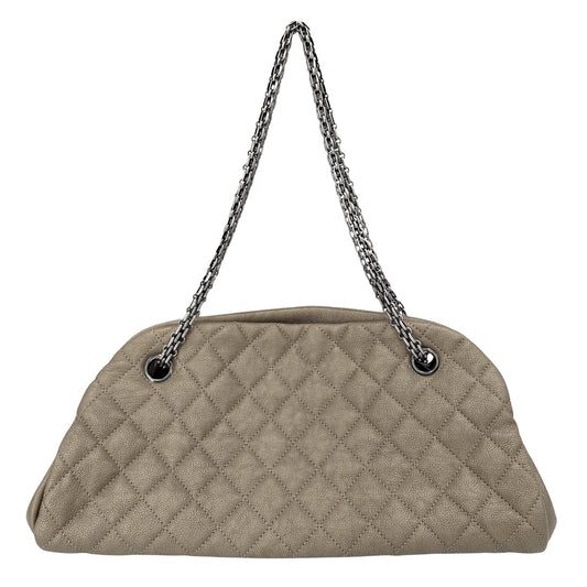 CHANEL シャネル ハンドバッグ マトラッセ マドモアゼル ボーリングバッグ メタリック レザー ブラウン系 シルバー金具 レディース【中古品】