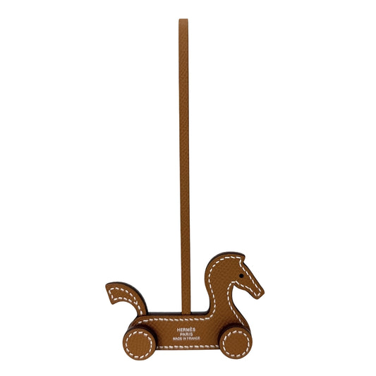 HERMES エルメス キーホルダー シュヴァルアルーレット チャーム バッグチャーム メンズ レディース G刻印 レザー ブラウン 茶 ユニセックス 2026年【中古品】