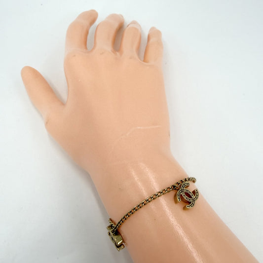 CHANEL シャネル ブレスレット アクセサリー ココマーク ココ ゴールド GP 03P レディース 約7.2g 2003年【中古品】