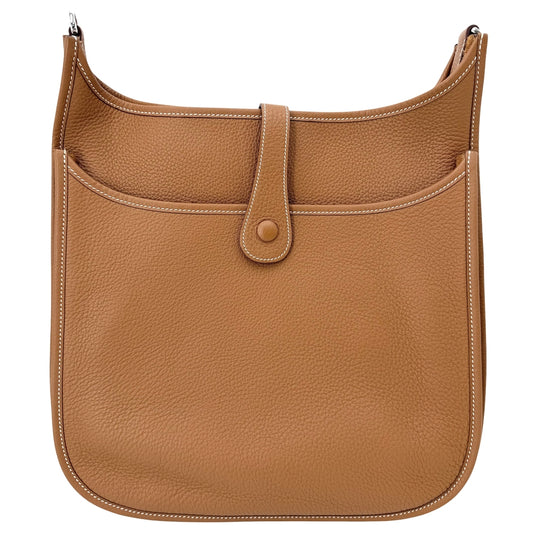 HERMES エルメス ショルダーバッグ エブリン2 GM Evelyne □I刻印 レザー ブラウン 茶 シルバー金具 レディース 2005年【中古品】