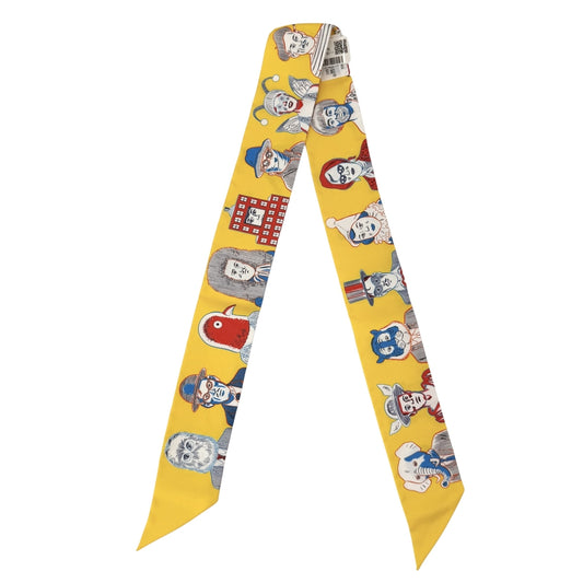HERMES エルメス スカーフ ツイリー DRESS CODE ドレスコード Twilly ファッションアイテム シルク イエロー マルチカラー レディース【中古品】
