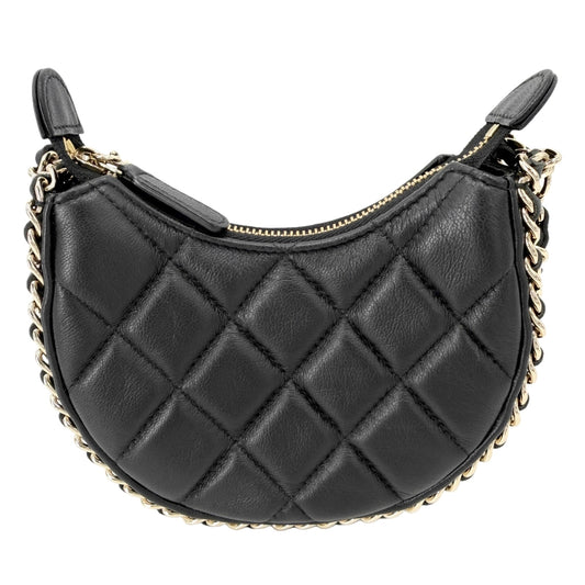 CHANEL シャネル ショルダーバッグ マトラッセ ミニホーボーバッグ AP3232 ラムスキン ブラック 黒 ゴールド金具 レディース【中古品】