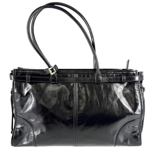 PRADA プラダ 2WAY ボニー ラージ ハンドバッグ ショルダーバッグ トライアングルロゴ トートバッグ 1BA433 レザー ブラック 黒 ゴールド金具 レディース【中古品】
