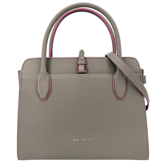 BVLGARI ブルガリ 2WAY アルバ ハンドバッグ ショルダーバッグ レザー グレージュ ピンク ゴールド金具 レディース【中古品】