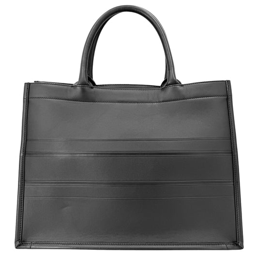 Christian Dior クリスチャンディオール トートバッグ ブックトート ミディアム カーフ ブラック 黒 レディース【中古品】