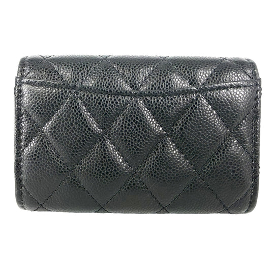 CHANEL シャネル キーケース ココマーク マトラッセ レザー ブラック 黒 ブラウン 茶 ゴールド金具 レディース【中古品】