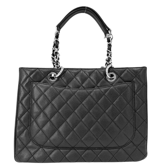 CHANEL シャネル ハンドバッグ GST マトラッセ チェーントートバッグ ココマーク A50995 キャビアスキン ブラック 黒 シルバー金具 レディース【中古品】