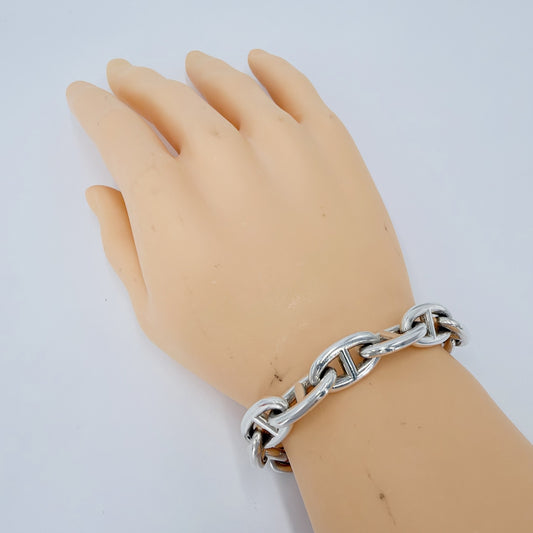 HERMES エルメス ブレスレット シェーヌダンクルGM アクセサリー ジュエリー 15コマ シルバー925 メンズ 約82.2g【中古品】
