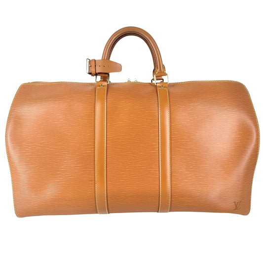 LOUIS VUITTON ルイヴィトン ボストンバッグ キーポル50 トラベルバッグ 旅行バッグ M42968 エピレザー ブラウン 茶 ゴールド金具 ユニセックス【中古品】
