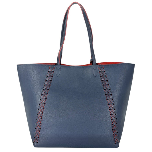 LOUIS VUITTON ルイヴィトン トートバッグ ロックミー カバ マリーヌルージュ M54682 レザー ネイビー 紺 レッド 赤 シルバー金具 レディース【中古品】