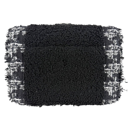 CHANEL シャネル ショルダーバッグ ボア ココマーク ツイード レザー ブラック 黒 アンティークシルバー金具 レディース【中古品】