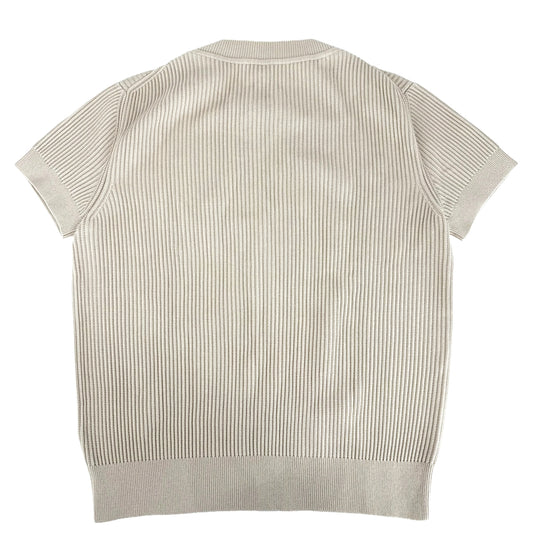 HERMES エルメス ニット 半袖 チェーン アパレル トップス 服 42 ベージュ シルバー金具 春 夏 秋 レーヨン シルク ポリアミド ポリウレタン レディース【中古品】