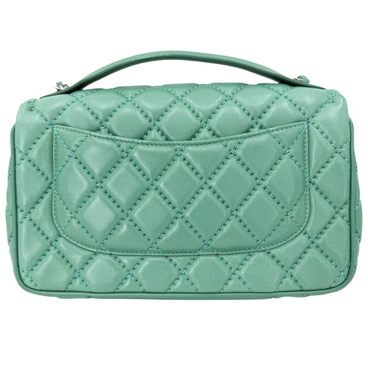 CHANEL シャネル 2WAY ハンドバッグ マトラッセ ショルダーバッグ ココマーク レザー グリーン 緑 シルバー金具 レディース【中古品】
