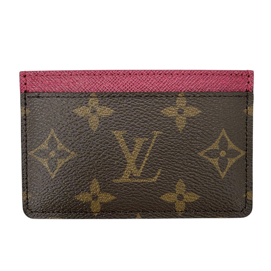 LOUIS VUITTON ルイヴィトン カードケース モノグラム ポルトカルト・サーンプル パスケース 小物 M60703 ブラウン 茶 フューシャ レディース【中古品】