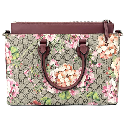 GUCCI グッチ 2WAY GGブルームス 日本限定 ハンドバッグ ショルダーバッグ 花柄 フラワー 409533 GGスプリームキャンバス レザー ピンク ベージュ シルバー金具 レディース【中古品】