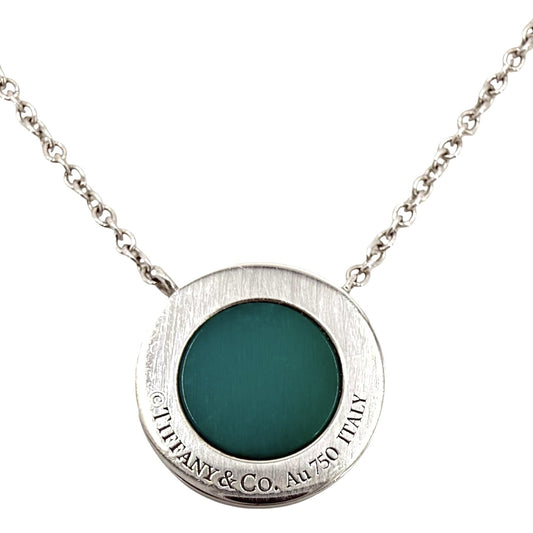 TIFFANY&Co. ティファニー ネックレス Tトゥー ペンダント ジュエリー アクセサリー 18金WG Au750 K18ホワイトゴールド ターコイズ シルバー レディース 約12.9g【中古品】