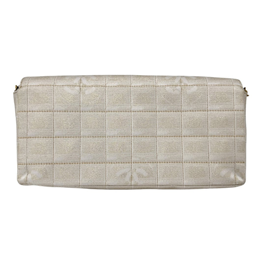 CHANEL シャネル ハンドバッグ ニュートラベルライン チェーンショルダーバッグ チョコバー ココマーク ナイロン レザー ベージュ ゴールド金具 レディース【中古品】