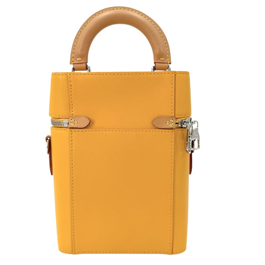 LOUIS VUITTON ルイヴィトン 2WAY ヴェルティカル ボックス トランク ロゴ ショルダーバッグ ハンドバッグ M59666 カーフ サフラン シルバー金具 メンズ【中古品】