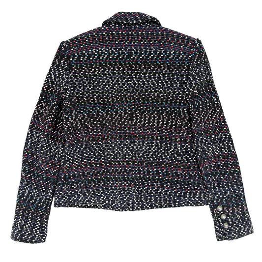 CHANEL シャネル テーラードジャケット 服 アパレル アウター 36 ブラック 黒 マルチカラー 秋 コットン レディース【中古品】