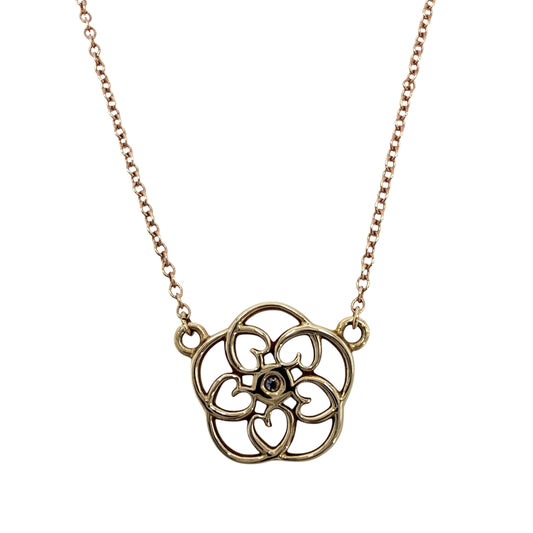 TIFFANY&Co. ティファニー ネックレス フラワーモチーフ ペンダント 18金PG 750 ジュエリー アクセサリー K18ピンクゴールド レディース 約2.7g【中古品】