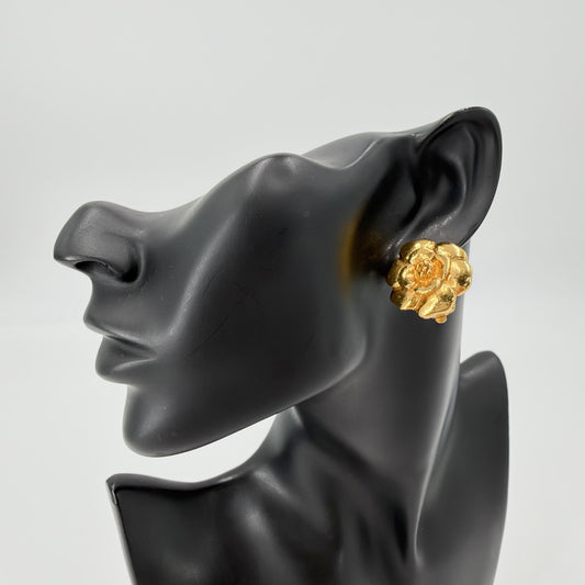 CHANEL シャネル イヤリング カメリア ヴィンテージ フラワーモチーフ アクセサリー GP ゴールド レディース 約16.6g【中古品】