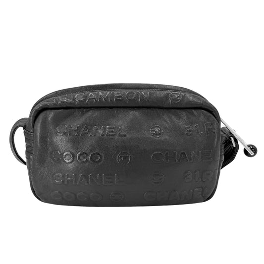 CHANEL シャネル ショルダーバッグ アンリミテッド ロゴ レザー ブラック 黒 ゴールド金具 レディース【中古品】