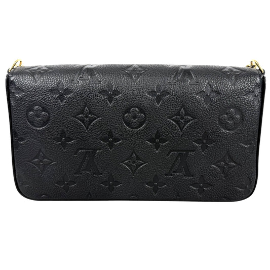 LOUIS VUITTON ルイヴィトン ショルダーバッグ モノグラムアンプラント ポシェットフェリシー チェーンウォレット M64064 レザー ブラック 黒 ゴールド金具 レディース【中古品】