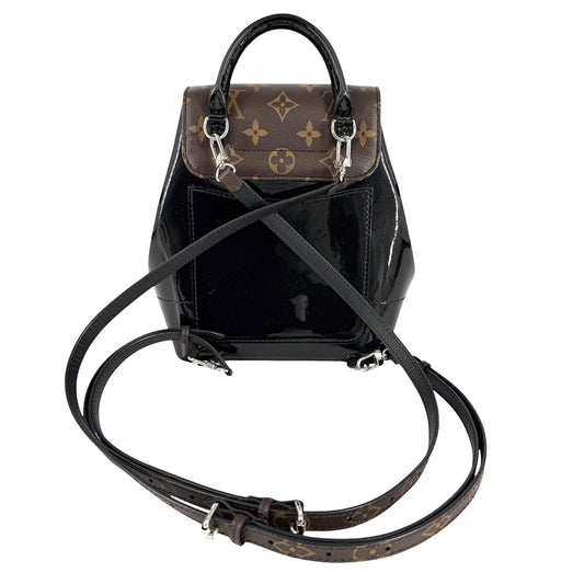 LOUIS VUITTON ルイヴィトン リュック ホットスプリング バックパック かばん 鞄 M55769 ヴェルニ モノグラム ブラウン 茶 ブラック 黒 シルバー金具 レディース【中古品】
