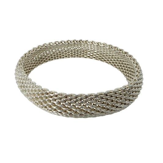 TIFFANY&Co. ティファニー バングル サマセット メッシュ ブレスレット ジュエリー アクセサリー シルバー925 レディース 約58.1g【中古品】