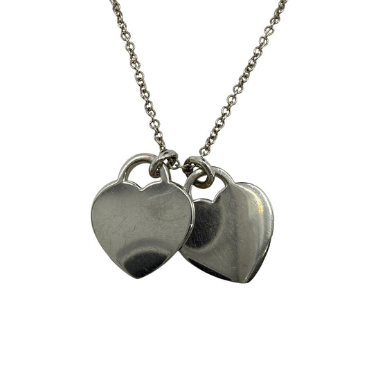 TIFFANY&Co. ティファニー ネックレス ダブルハート ジュエリー アクセサリー シルバー925 レディース 約3.0g【中古品】