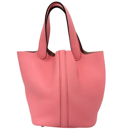 HERMES エルメス ハンドバッグ ピコタンロックPM W刻印 レザー ピンク シルバー金具 レディース 2024年【中古品】