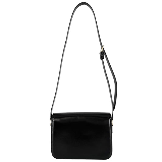 CELINE セリーヌ ショルダーバッグ クラシック トリオンフ カーフ ブラック 黒 ゴールド金具 レディース【中古品】