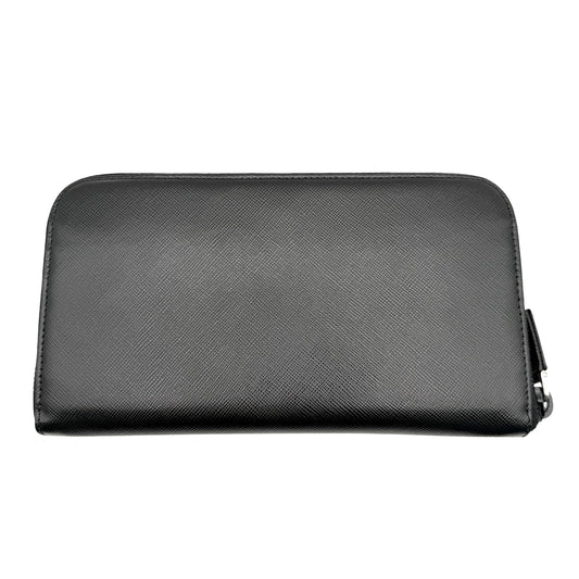 PRADA プラダ 長財布 トライアングルロゴ ロングウォレット サフィアーノレザー M506A レザー ブラック 黒 シルバー金具 レディース【中古品】