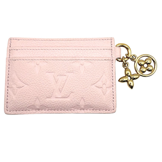 LOUIS VUITTON ルイヴィトン カードケース モノグラムアンプラント ポルトカルトLVチャーム パスケース M27888 モノグラムアンプラント ピンク ゴールド金具 レディース【中古品】