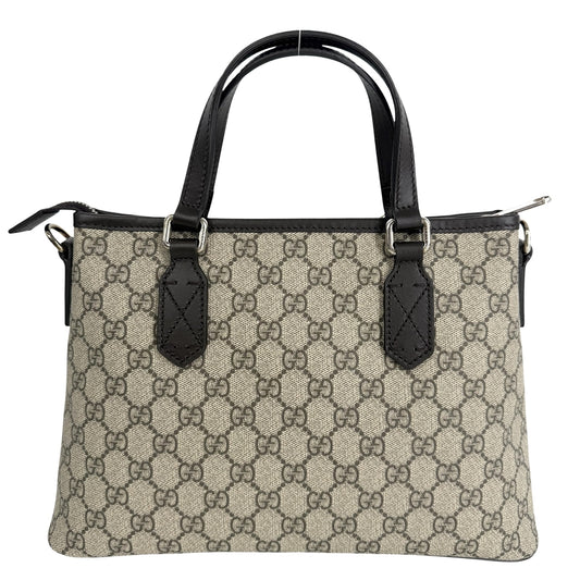 GUCCI グッチ 2WAY ハンドバッグ ショルダーバッグ 429019 GGスプリームキャンバス レザー ベージュ ブラウン 茶 シルバー金具 レディース【中古品】