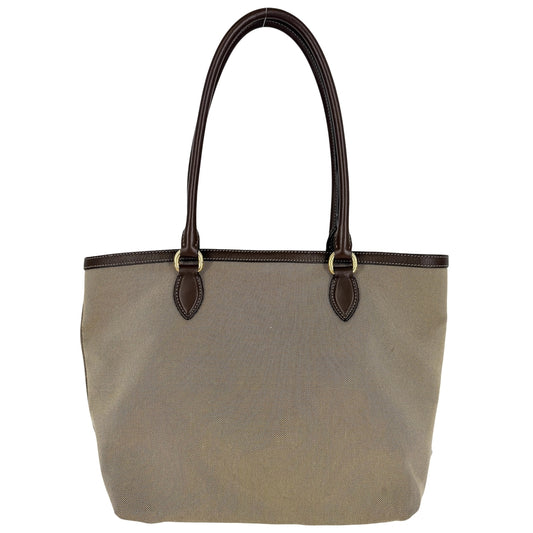 PRADA プラダ ハンドバッグ トートバッグ 1BG159 キャンバス レザー ベージュ ブラウン 茶 ゴールド金具 レディース【中古品】