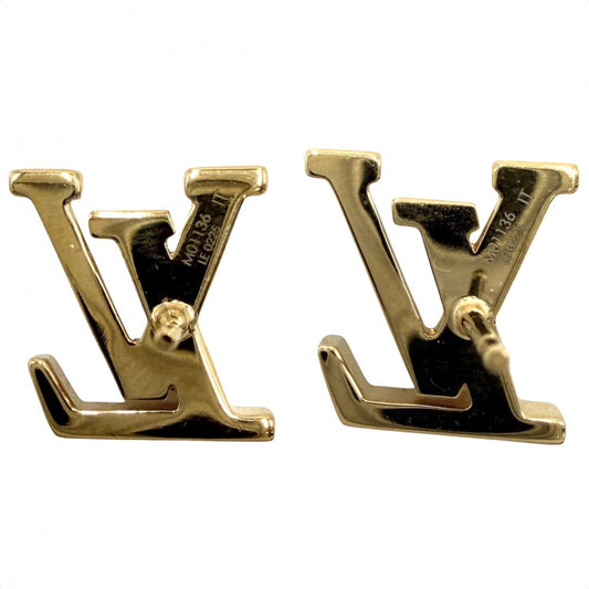 【開店SALE】 LOUIS VUITTON ルイヴィトン ピアス LV アイコニック アクセサリー 真鍮 エナメル M01136 ライトピンク ゴールド レディース 約3.2g【中古品】