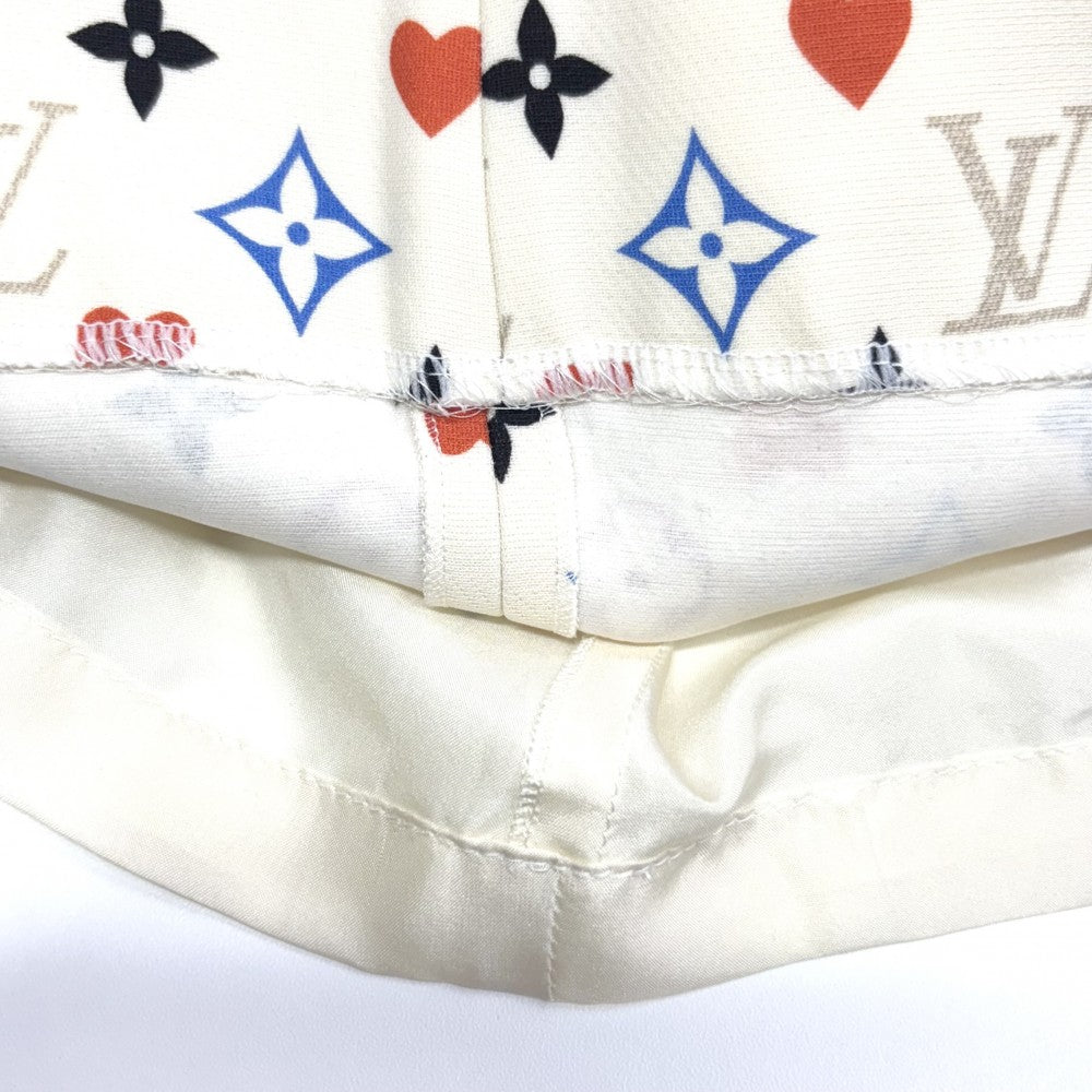 【開店SALE】 LOUIS VUITTON ルイヴィトン ワンピース ゲームオン モノグラム ハート 総柄 半袖 衣類 アパレル RW211A ZXS FKDR50 34 オフホワイト マルチカラー ゴールド金具 春 夏 ウール シルク レディース【中古品】