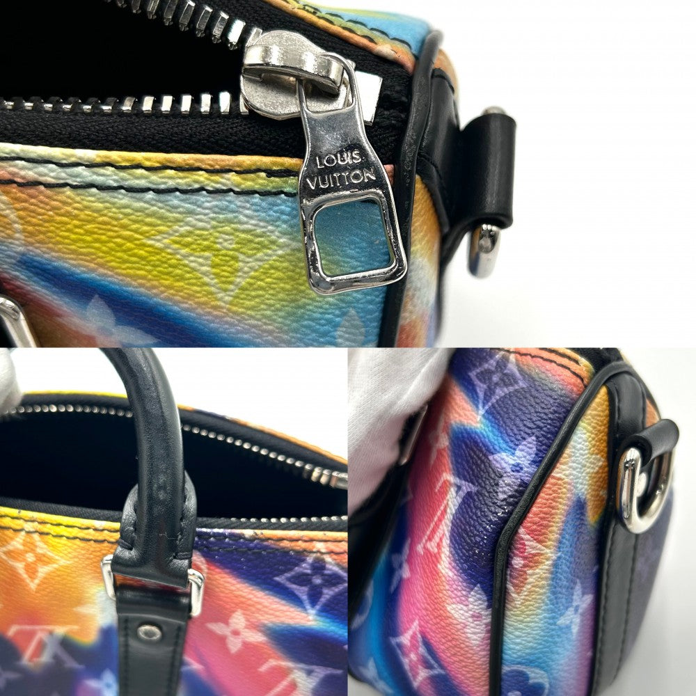 【開店SALE】 LOUIS VUITTON ルイヴィトン ハンドバッグ モノグラムサンセット キーポルXS ミニバッグ ミニバッグ 鞄 かばん M80953 ブラック 黒 マルチカラー ブラック金具 メンズ【中古品】