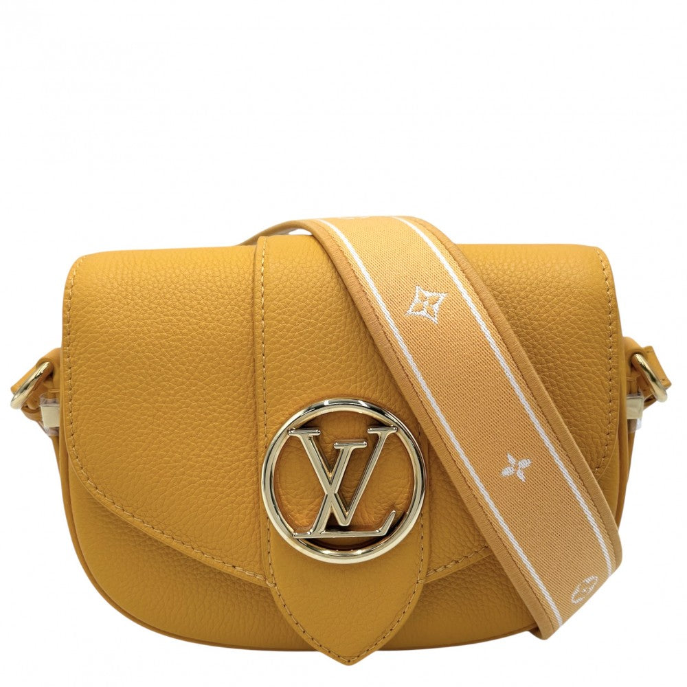 【開店SALE】 LOUIS VUITTON ルイヴィトン ショルダーバッグ ポンヌフソフトPM オレンジ かばん 鞄 M58729 レザー サンビーム ゴールド金具 レディース【中古品】