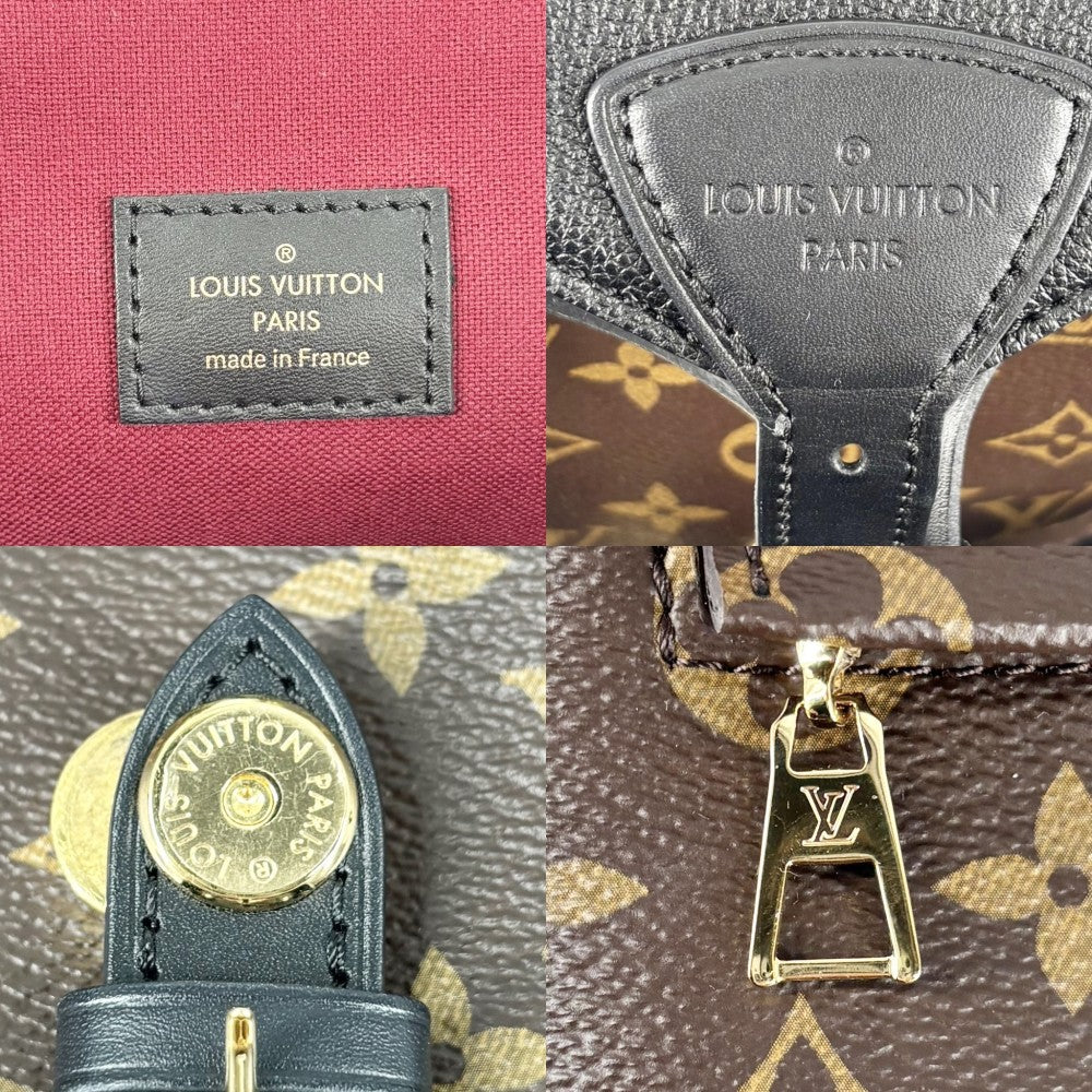 【開店SALE】 LOUIS VUITTON ルイヴィトン リュック モノグラム モンスリ NM PM バックパック かばん 鞄 M45515 ブラウン 茶 ブラック 黒 ゴールド金具 レディース【中古品】