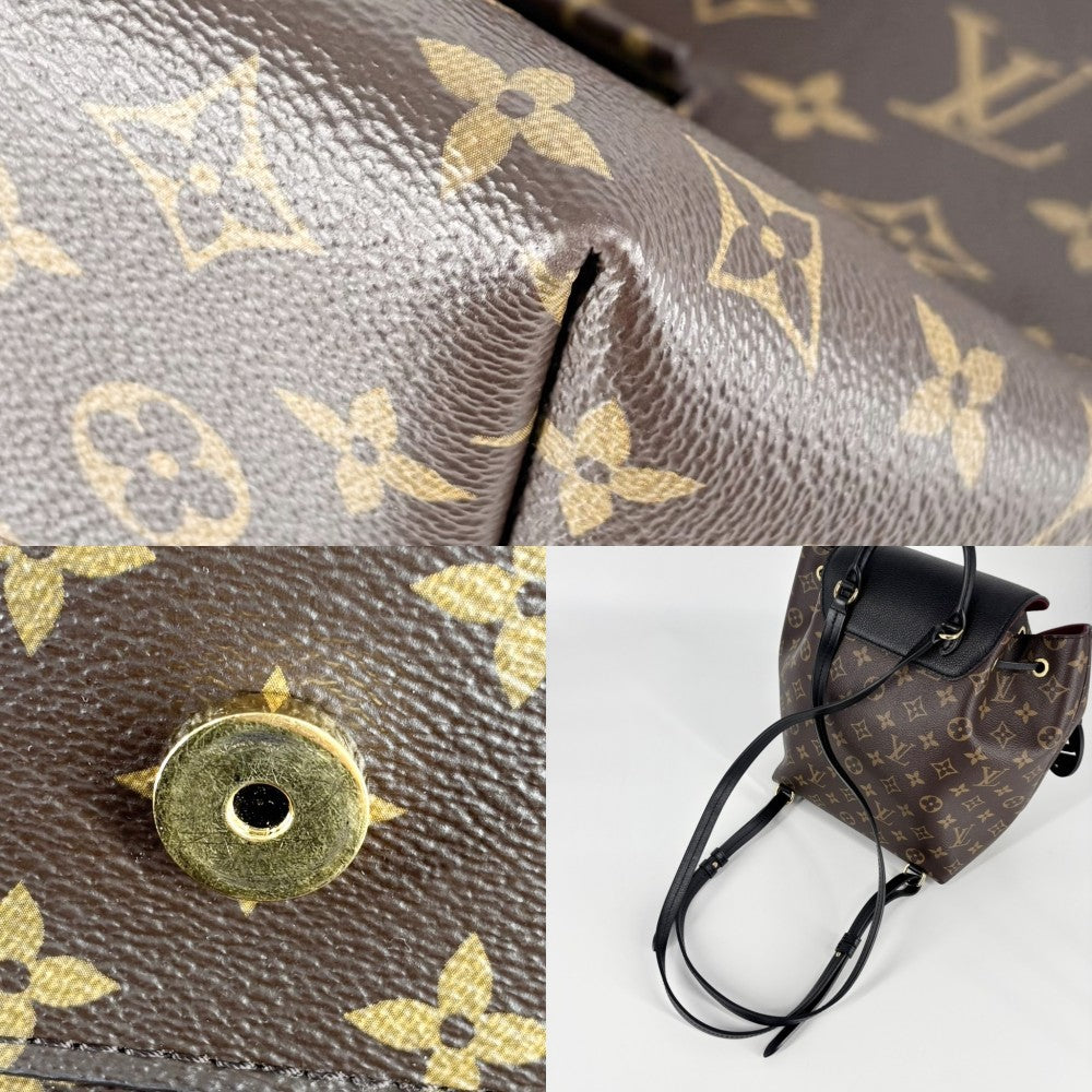 【開店SALE】 LOUIS VUITTON ルイヴィトン リュック モノグラム モンスリ NM PM バックパック かばん 鞄 M45515 ブラウン 茶 ブラック 黒 ゴールド金具 レディース【中古品】