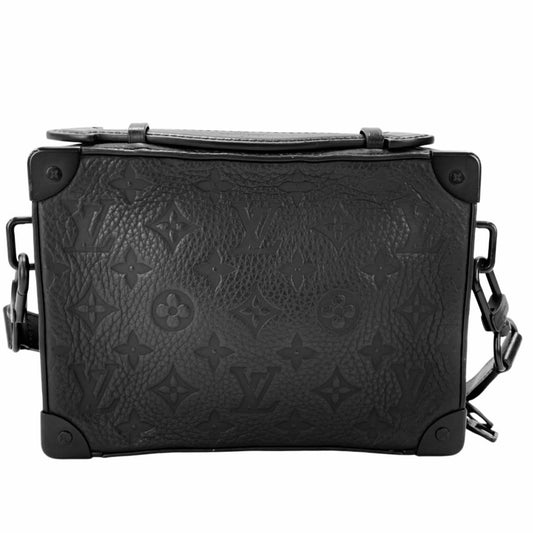 【開店SALE】 LOUIS VUITTON ルイヴィトン 2WAY モノグラム・トリヨン ハンドルソフトトランク ハンドバッグ ショルダーバッグ M59163 レザー ブラック 黒 ブラック金具 メンズ【中古品】