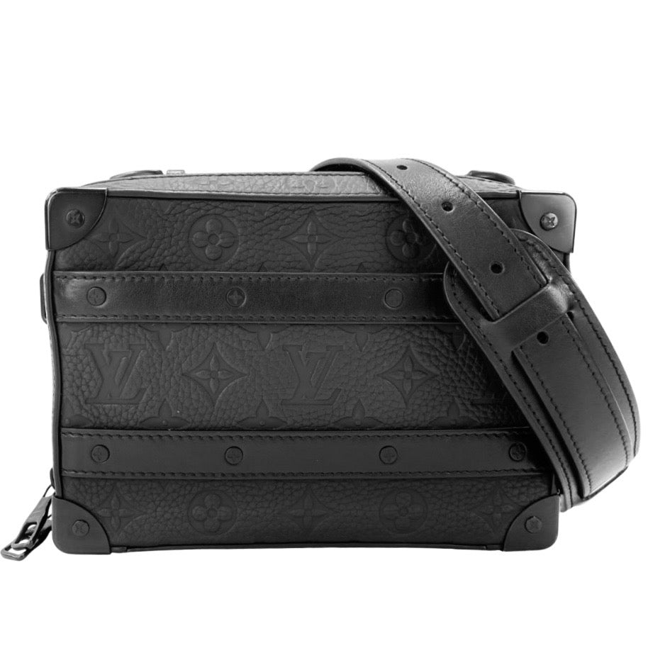 【開店SALE】 LOUIS VUITTON ルイヴィトン 2WAY モノグラム・トリヨン ハンドルソフトトランク ハンドバッグ ショルダーバッグ M59163 レザー ブラック 黒 ブラック金具 メンズ【中古品】
