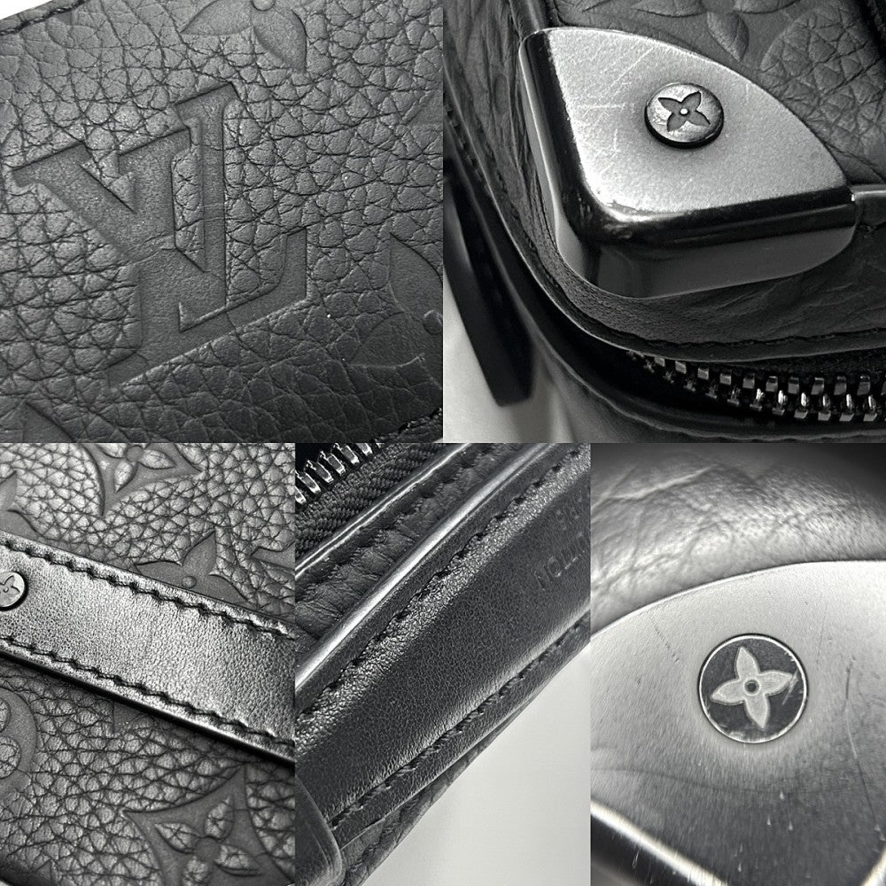 【開店SALE】 LOUIS VUITTON ルイヴィトン 2WAY モノグラム・トリヨン ハンドルソフトトランク ハンドバッグ ショルダーバッグ M59163 レザー ブラック 黒 ブラック金具 メンズ【中古品】
