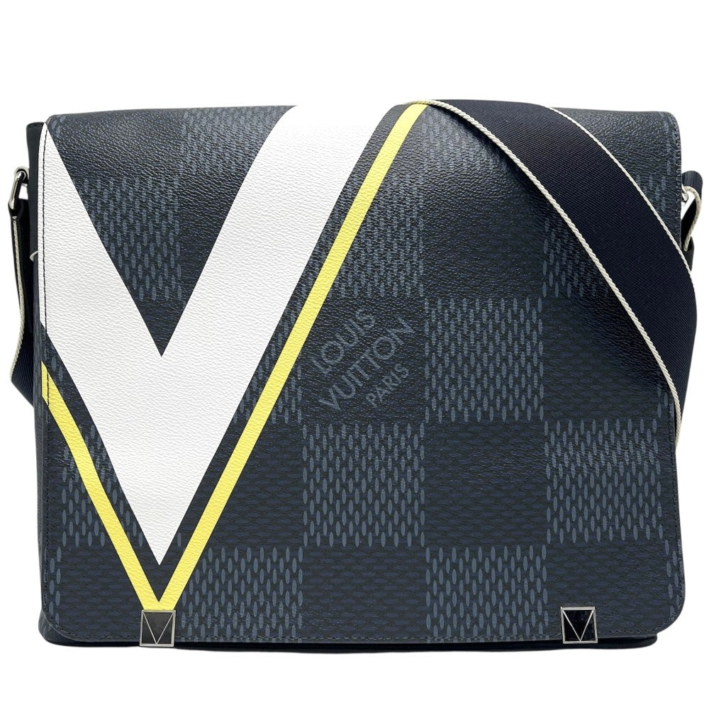 LOUIS VUITTON ルイヴィトン ショルダーバッグ ダミエコバルトラティテュード ディストリクトMM アメリカズカップ メッセンジャーバッグ N44004 ネイビー 紺 シルバー金具 メンズ【中古品】