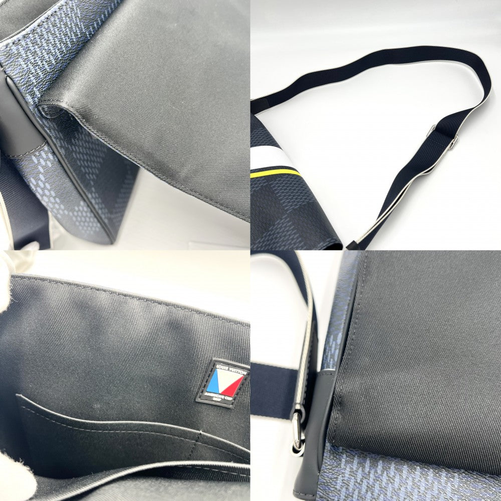 LOUIS VUITTON ルイヴィトン ショルダーバッグ ダミエコバルトラティテュード ディストリクトMM アメリカズカップ メッセンジャーバッグ N44004 ネイビー 紺 シルバー金具 メンズ【中古品】